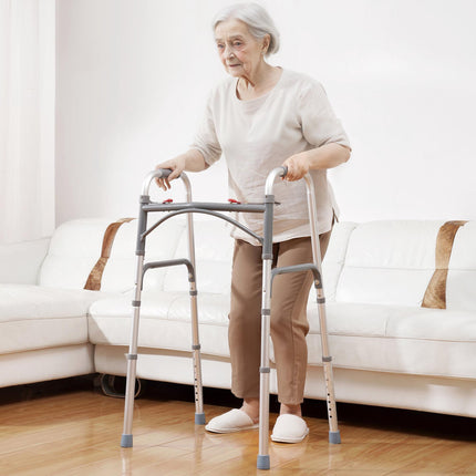 Folding Walker, 2-Button, 8-Level Height, 350 lb
