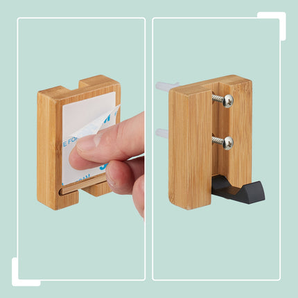 Klappbare Wandhaken, Bambus, platzsparendes Design