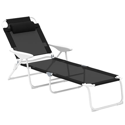 Folding Weatherproof Garden Lounger, Adjustable Backrest