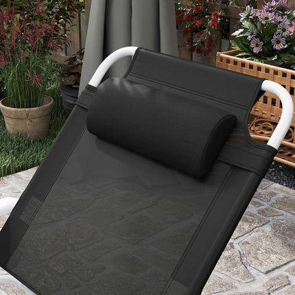 Folding Weatherproof Garden Lounger, Adjustable Backrest
