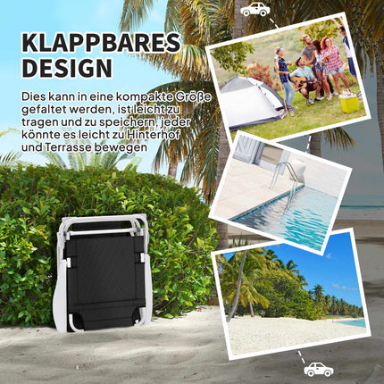 Folding Weatherproof Garden Lounger, Adjustable Backrest