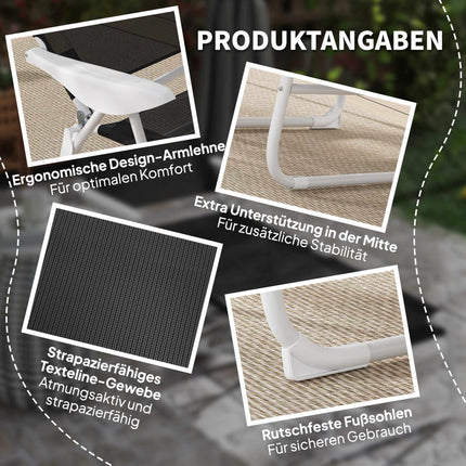 Folding Weatherproof Garden Lounger, Adjustable Backrest