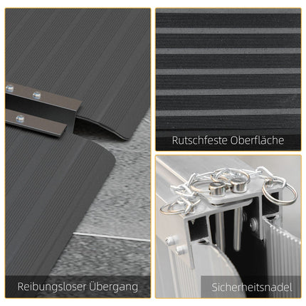 Zusammenklappbare Rollstuhlrampe, rutschfeste Oberfläche, tragbares Aluminium