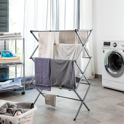 Zusammenklappbarer und ausziehbarer Wäschetrockner aus Metall mit 3 Ebenen Cloxy InnovaGoods 11 Stangen