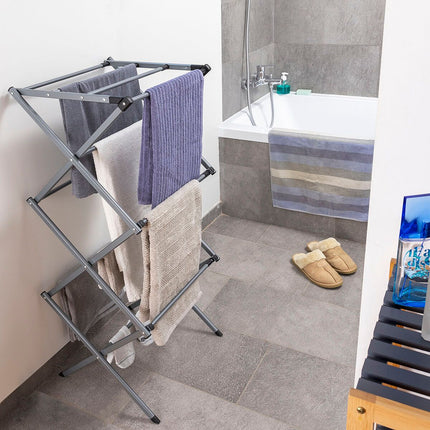 Zusammenklappbarer und ausziehbarer Wäschetrockner aus Metall mit 3 Ebenen Cloxy InnovaGoods 11 Stangen
