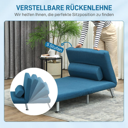Schlafsessel, faltbar, verstellbare Rückenlehne, Blau