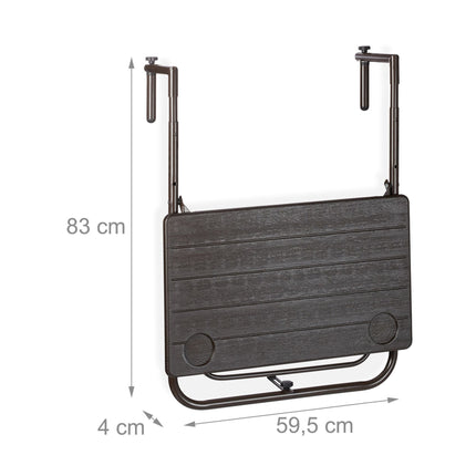 Folding balcony table