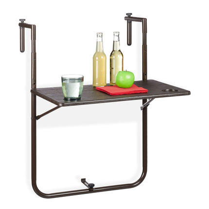 Folding balcony table