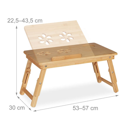 Table pliante en bambou pour ordinateur portable