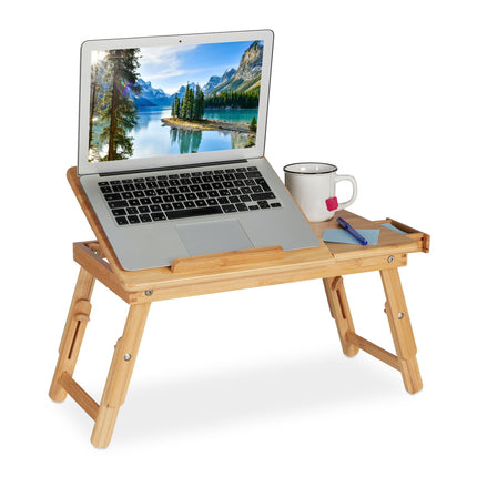 Table pliante en bambou pour ordinateur portable