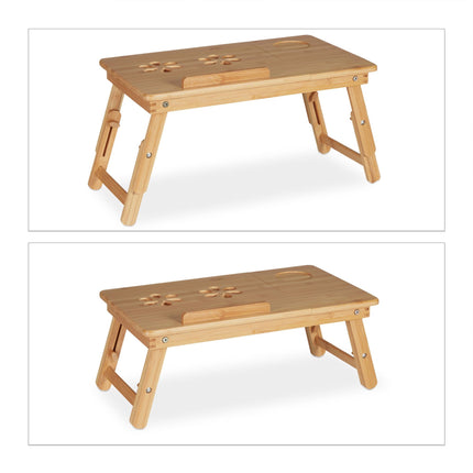 Table pliante en bambou pour ordinateur portable