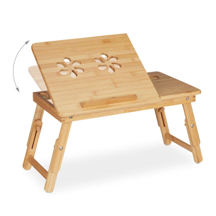 Table pliante en bambou pour ordinateur portable