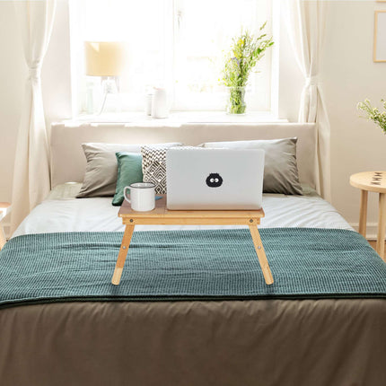 Table pliante en bambou pour ordinateur portable