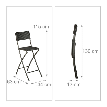 Tabouret de bar pliant BASTIAN lot de 2