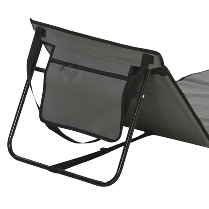 Lot de 2 tapis de plage, chaise longue pliable, chaise longue réglable, matelas de plage avec sac de transport, sac à magazines, acier, Oxford