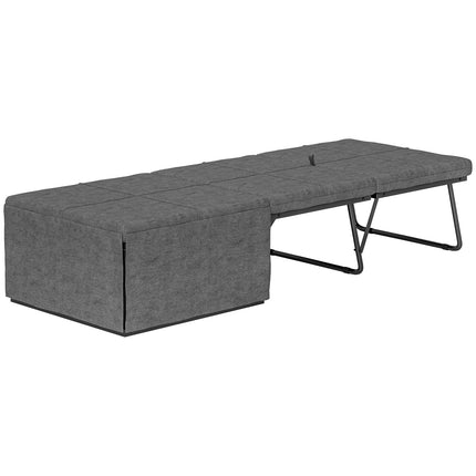 Opklapbed ca. 190x60 cm logeerbed met 8 cm schuimmatras, opvouwbaar reisbed, eenpersoonsbed voor volwassenen, metalen bed belastbaar tot 120 kg, opklapbed voor kantoor, logeerkamer, grijs
