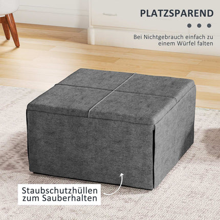 Opklapbed ca. 190x60 cm logeerbed met 8 cm schuimmatras, opvouwbaar reisbed, eenpersoonsbed voor volwassenen, metalen bed belastbaar tot 120 kg, opklapbed voor kantoor, logeerkamer, grijs