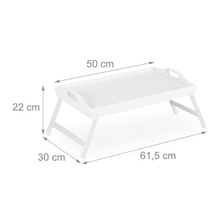 Folding bed tray white