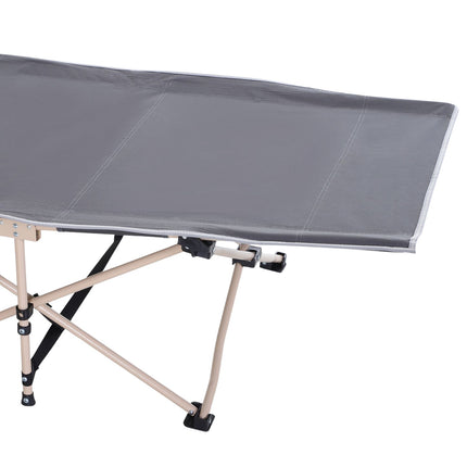 Klappbares Feldbett aus Stahl mit Tragetasche, Grau, 190x68x52 cm