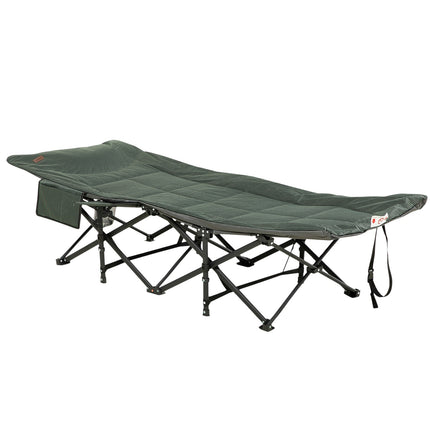 Faltbares Campingbett mit Tasche, grau, bis 120 kg belastbar