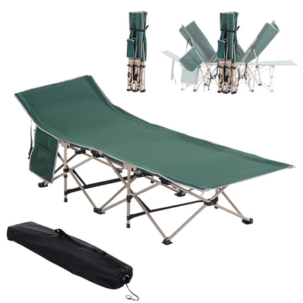 Klappbares Feldbett mit Tragetasche – Stahlrahmen, grün