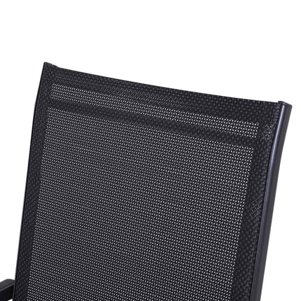 Klappbare Campingstühle 2er-Set mit Armlehnen, schwarzes Metall