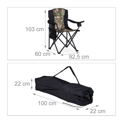 Klappbarer Campingstuhl mit Flaschenhalter