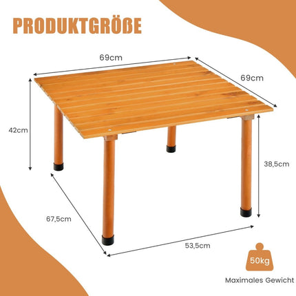 Opvouwbare kampeertafel met draagtas voor strandpicknicks en vistochten in de natuur