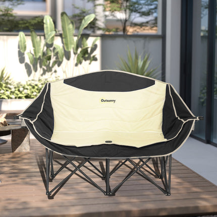 Chaise pliante 2 places chaise de camping pliante avec porte-gobelet sac de transport chaise pliante d'extérieur capacité de charge jusqu'à 250 kg chaise de pêche robuste légèrement rembourrée chaise de jardin pour jardin camping plage |