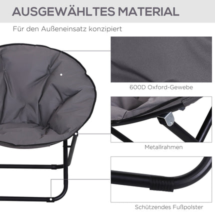 Faltbarer Campingstuhl, Metall & Oxford-Gewebe, 80x80x75 cm