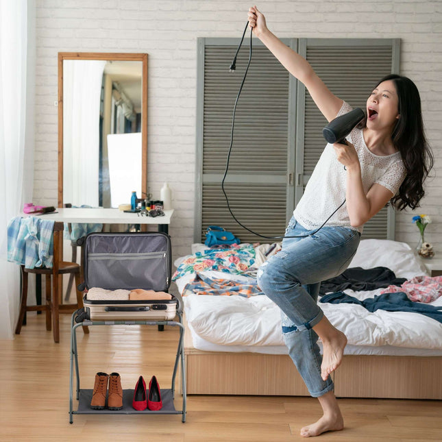 Folding coat rack in metal