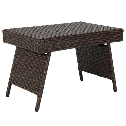 Skládací konferenční a venkovní odkládací stolek s PVC deskou 60 x 40 x 40 cm, hnědá