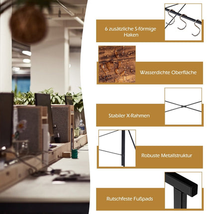 Klappbarer Computertisch, Arbeitstisch mit Metallgestell, Laptoptisch, belastbar bis 115 kg, 100 x 50 x 75 cm, rustikales Braun