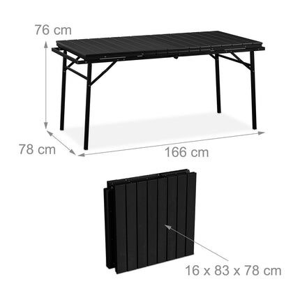 Klappbarer ausziehbarer Gartentisch