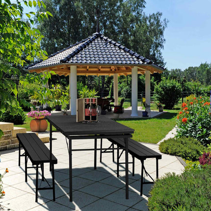 Klappbarer ausziehbarer Gartentisch