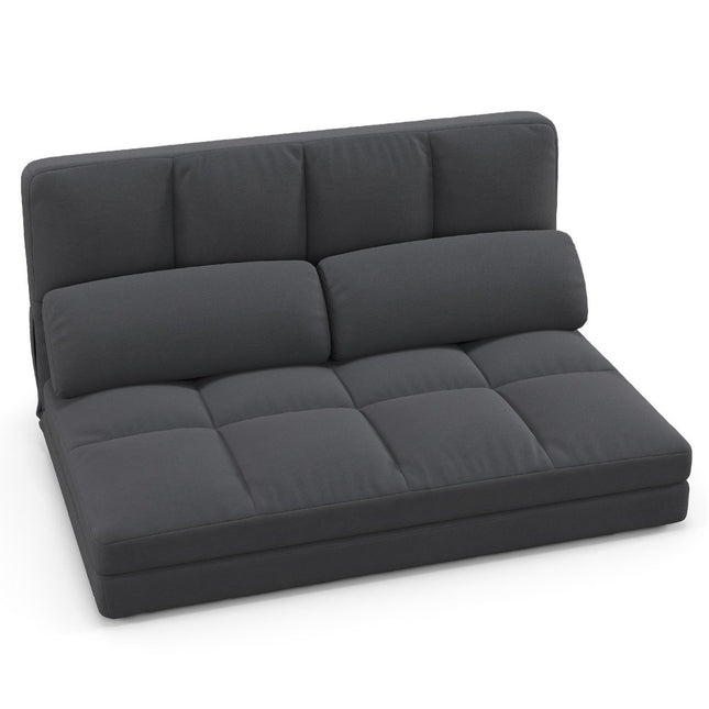 Klappbares Bodensofa 3 in 1 Schlafsofa mit Schlaffunktion und verstellbarer Rückenlehne Dunkelgrau