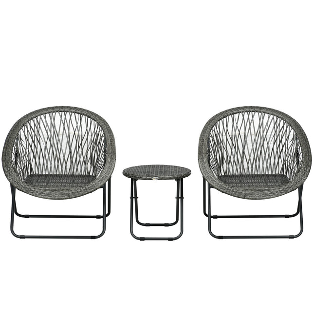 Gartenbalkon-Möbelset mit Tisch und gepolsterten Stühlen