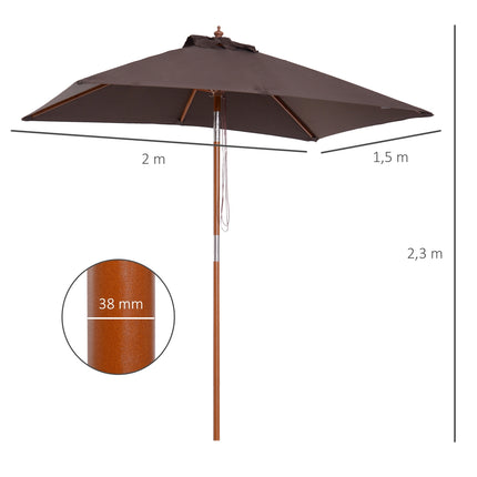 Klappbarer Gartenschirm - Verstellbar Fichte und Polyester 200x150x230 cm
