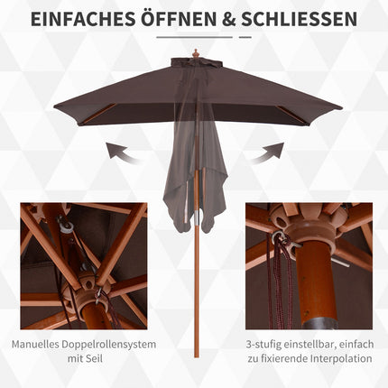 Klappbarer Gartenschirm - Verstellbar Fichte und Polyester 200x150x230 cm