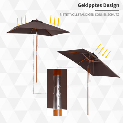 Klappbarer Gartenschirm - Verstellbar Fichte und Polyester 200x150x230 cm