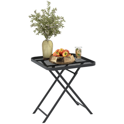 Wetterfester Klapptisch aus Stahl – 70 x 70 cm, Schwarz