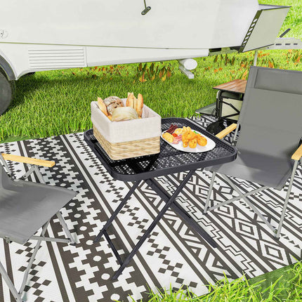 Wetterfester Klapptisch aus Stahl – 70 x 70 cm, Schwarz