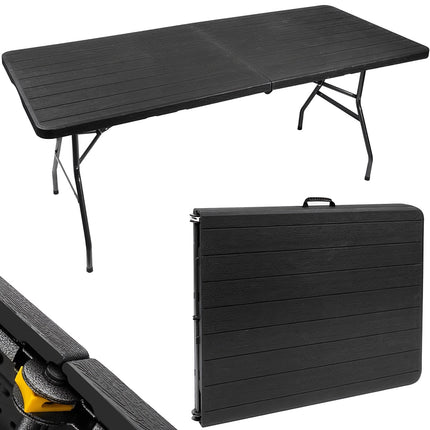 Klappbarer Gartentisch schwarz 180cm