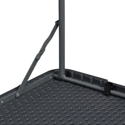 Folding garden table, height adjustable