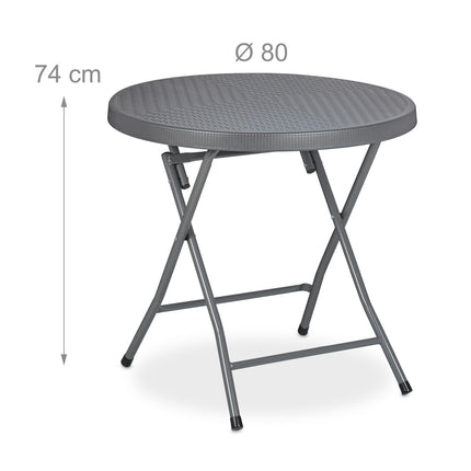 Folding garden table in rattan look