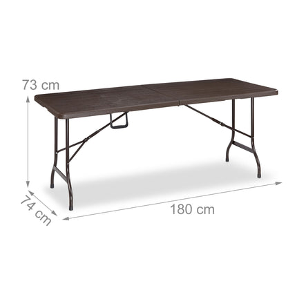 Table de jardin pliante aspect bois