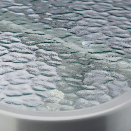 Table de jardin pliante avec plateau en verre