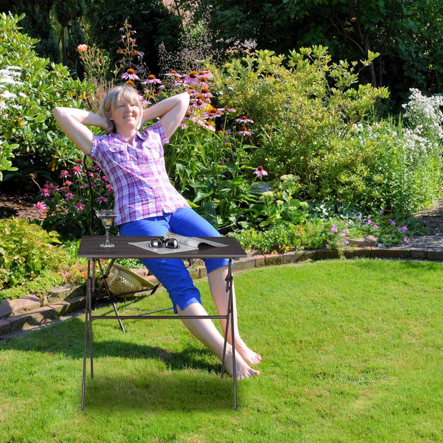 Klappbarer Gartentisch in Holzoptik