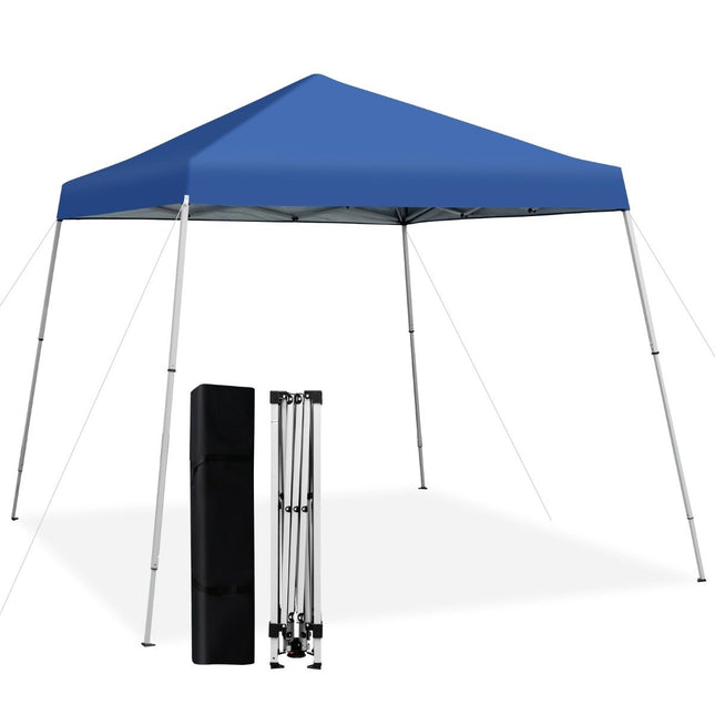 Faltpavillon 3m x 3m großes Faltdach blau mit Tragetasche mit 3-stufiger Höhenverstellung