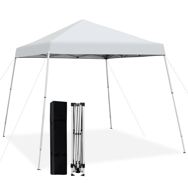 Faltpavillon 3m x 3m großes Faltdach weiß mit Tragetasche mit 3-stufiger Höhenverstellung